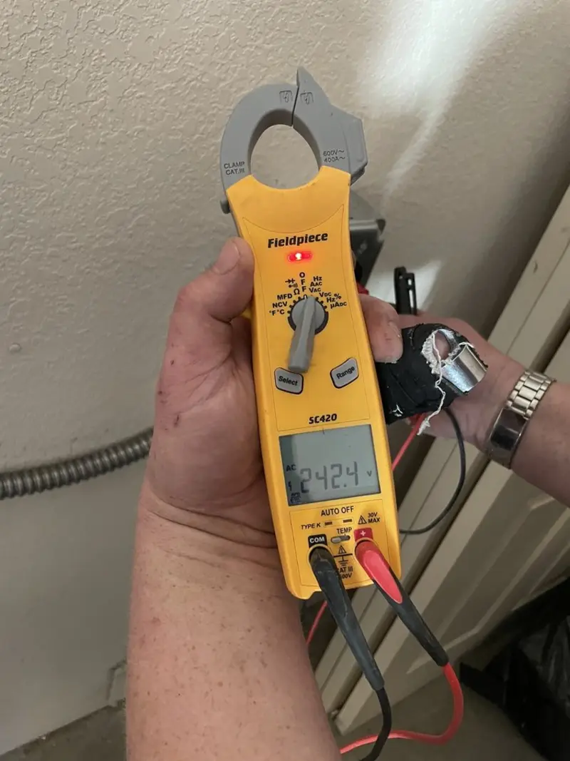 Voltage testing with clamp meter during Generator Installation in Hagerstown